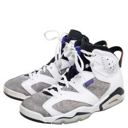 Air Jordan Grey/White Suede And Leather Retro 5 Sneakers Size 44