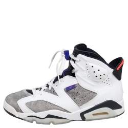 Air Jordan Grey/White Suede And Leather Retro 5 Sneakers Size 44