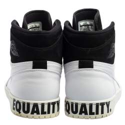 Air Jordan 1 White/Black Nubuck and Leather Retro High Equality Sneakers Size 47.5