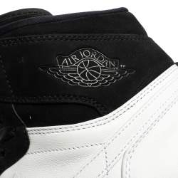 Air Jordan 1 White/Black Nubuck and Leather Retro High Equality Sneakers Size 47.5