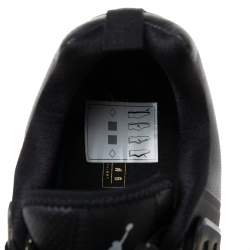 Pre Owned Air Jordan Black Perforated Leather Grind Sneakers Size 47.5