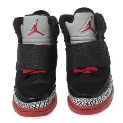Air Jordan Black Suede And Leather Son of Mars Cement High Top Sneakers Size 39