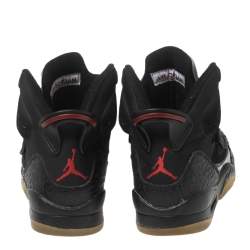 Air Jordan Black Suede And Leather Son of Mars Cement High Top Sneakers Size 39