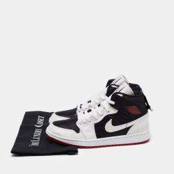 Pre Owned Nike Jordan 1 Mid Black/White Canvas High Top Sneakers Size 40