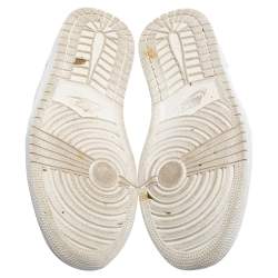 Nike Jordan 1 Mid White Leather Low Top Sneakers Size 43