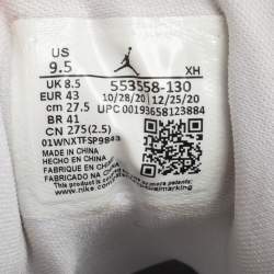 Nike Jordan 1 Mid White Leather Low Top Sneakers Size 43