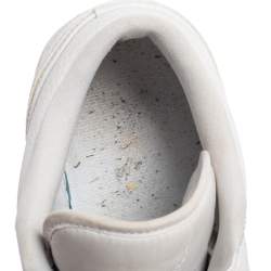 Nike Jordan 1 Mid White Leather Low Top Sneakers Size 43