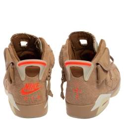 Jordan 6 Travis Scott British Beige Suede Khaki Sneakers Size  47