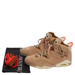 Jordan 6 Travis Scott British Beige Suede Khaki Sneakers Size  47