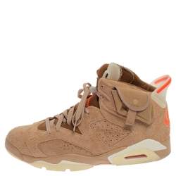 Jordan 6 Travis Scott British Beige Suede Khaki Sneakers Size  47