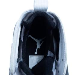 Air Jordan 1 White/Grey Leather And Nubuck Leather High Top Sneakers Size 44