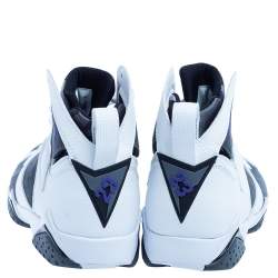 Air Jordan 1 White/Grey Leather And Nubuck Leather High Top Sneakers Size 44