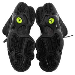 Air Jordan Black Suede And Reflective Mesh Air Jordan 13 Retro High Top Sneakers Size 44.5