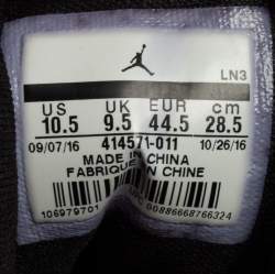 Air Jordan Black Suede And Reflective Mesh Air Jordan 13 Retro High Top Sneakers Size 44.5