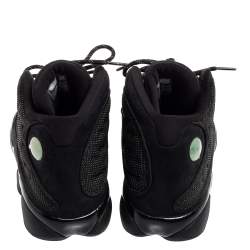 Air Jordan Black Suede And Reflective Mesh Air Jordan 13 Retro High Top Sneakers Size 44.5