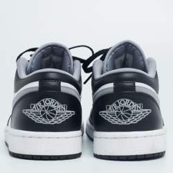 Pre Owned Air Jordan White/Black Leather Air Jordan 1 Low Dark Mocha Sneaker Size 44.5