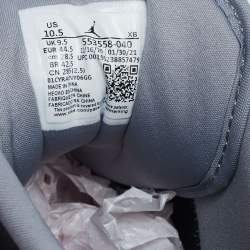 Pre Owned Air Jordan White/Black Leather Air Jordan 1 Low Dark Mocha Sneaker Size 44.5