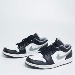 Pre Owned Air Jordan White/Black Leather Air Jordan 1 Low Dark Mocha Sneaker Size 44.5