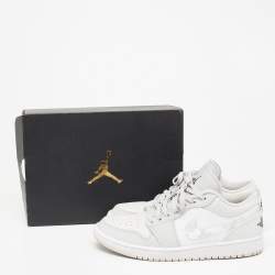 Jordan 1 Low Light Smoke Grey/White Leather  Sneakers Size 42