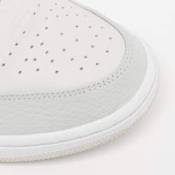 Jordan 1 Low Light Smoke Grey/White Leather  Sneakers Size 42