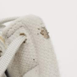 Pre Owned Air Jordan 1 Mid Grey/White Leather Camo High Top Sneakers Size 44