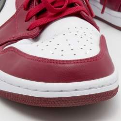 Air Jordans Red/White Polyester And Leather Air Jordan 1 Low Top Sneakers Size 45
