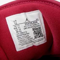 Air Jordans Red/White Polyester And Leather Air Jordan 1 Low Top Sneakers Size 45