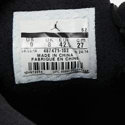 Pre Owned Air Jordan White/Black Leather and Suede Jordan 14 Retro Sneakers Size 42.5