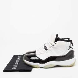 Air Jordan White/Black Patent And Canvas Jordan-11-Retro High Top Sneakers Size  41