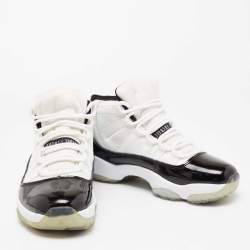 Air Jordan White/Black Patent And Canvas Jordan-11-Retro High Top Sneakers Size  41