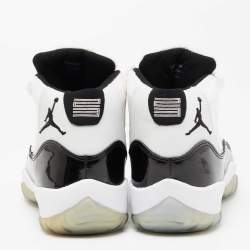 Air Jordan White/Black Patent And Canvas Jordan-11-Retro High Top Sneakers Size  41