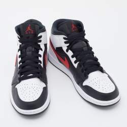 Air Jordan Black/White Leather Jordan 1 Retro High Top Sneakers Size 43