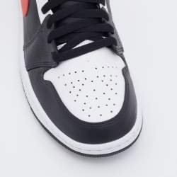 Air Jordan Black/White Leather Jordan 1 Retro High Top Sneakers Size 43