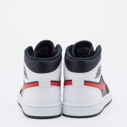 Air Jordan Black/White Leather Jordan 1 Retro High Top Sneakers Size 43