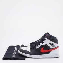 Air Jordan Black/White Leather Jordan 1 Retro High Top Sneakers Size 43