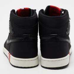 Air Jordans Black Fabric Air Jordan 1 Paris Saint Germain Retro High Sneakers Size 41
