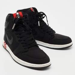 Air Jordans Black Fabric Air Jordan 1 Paris Saint Germain Retro High Sneakers Size 41