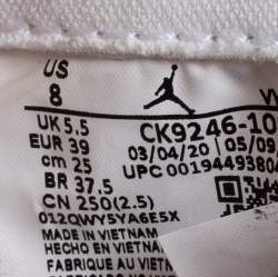 Air Jordan White Leather Jordan 3 Retro Laser Orange High Top Sneakers Size 39