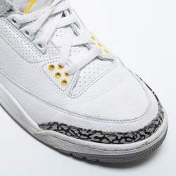 Air Jordan White Leather Jordan 3 Retro Laser Orange High Top Sneakers Size 39