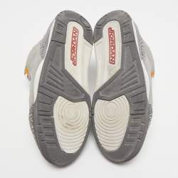 Air Jordans 3 Grey Nubuck Leather Retro Cool Grey Sneakers Size 42.5