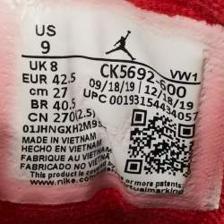 Air Jordans 3 Red/Grey Leather Unite Fire Red Sneakers Size 42.5