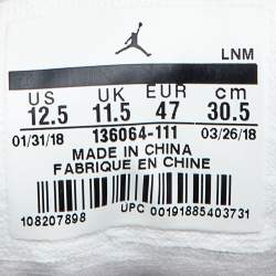 Air Jordans White Leather Jordan 3 Retro High Top Sneakers Size 47