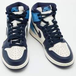 Air Jordans Multicolor Leather Air Jordan 1 High Top Sneakers Size 40