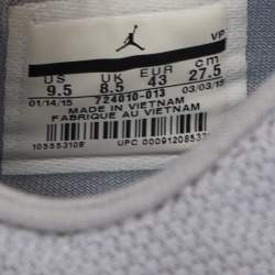 Pre Owned Air Jordans Grey Fabric Jordan Eclipse Wolf Grey Sneakers Size 43