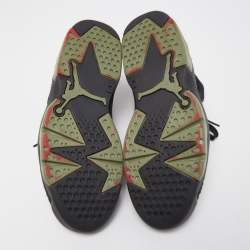 Pre Owned Air Jordan Black Leather and Fabric Flyknit Elevation 23 Sneakers Size 44