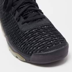 Pre Owned Air Jordan Black Leather and Fabric Flyknit Elevation 23 Sneakers Size 44