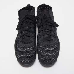 Pre Owned Air Jordan Black Leather and Fabric Flyknit Elevation 23 Sneakers Size 44