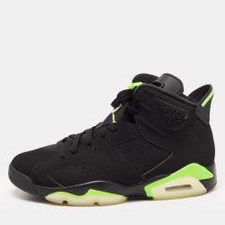 Pre Owned Air Jordan Black Leather Jordan-6-Retro-electric Sneakers Size 44