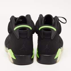Pre Owned Air Jordan Black Leather Jordan-6-Retro-electric Sneakers Size 44