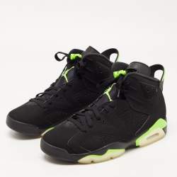 Pre Owned Air Jordan Black Leather Jordan-6-Retro-electric Sneakers Size 44